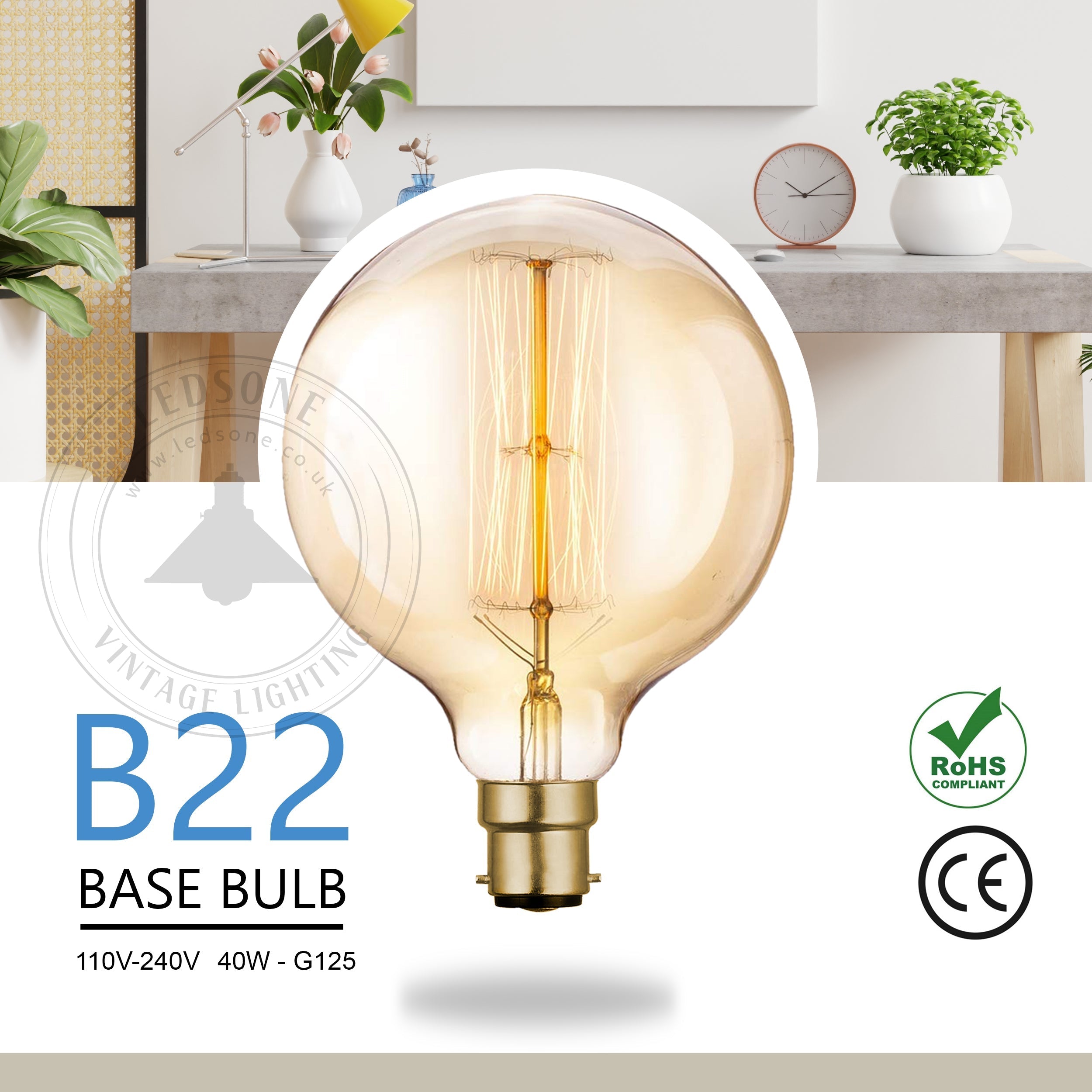 LED B22 Base Vintage Edison Filament  Bulbs(Energy Saving)~4104