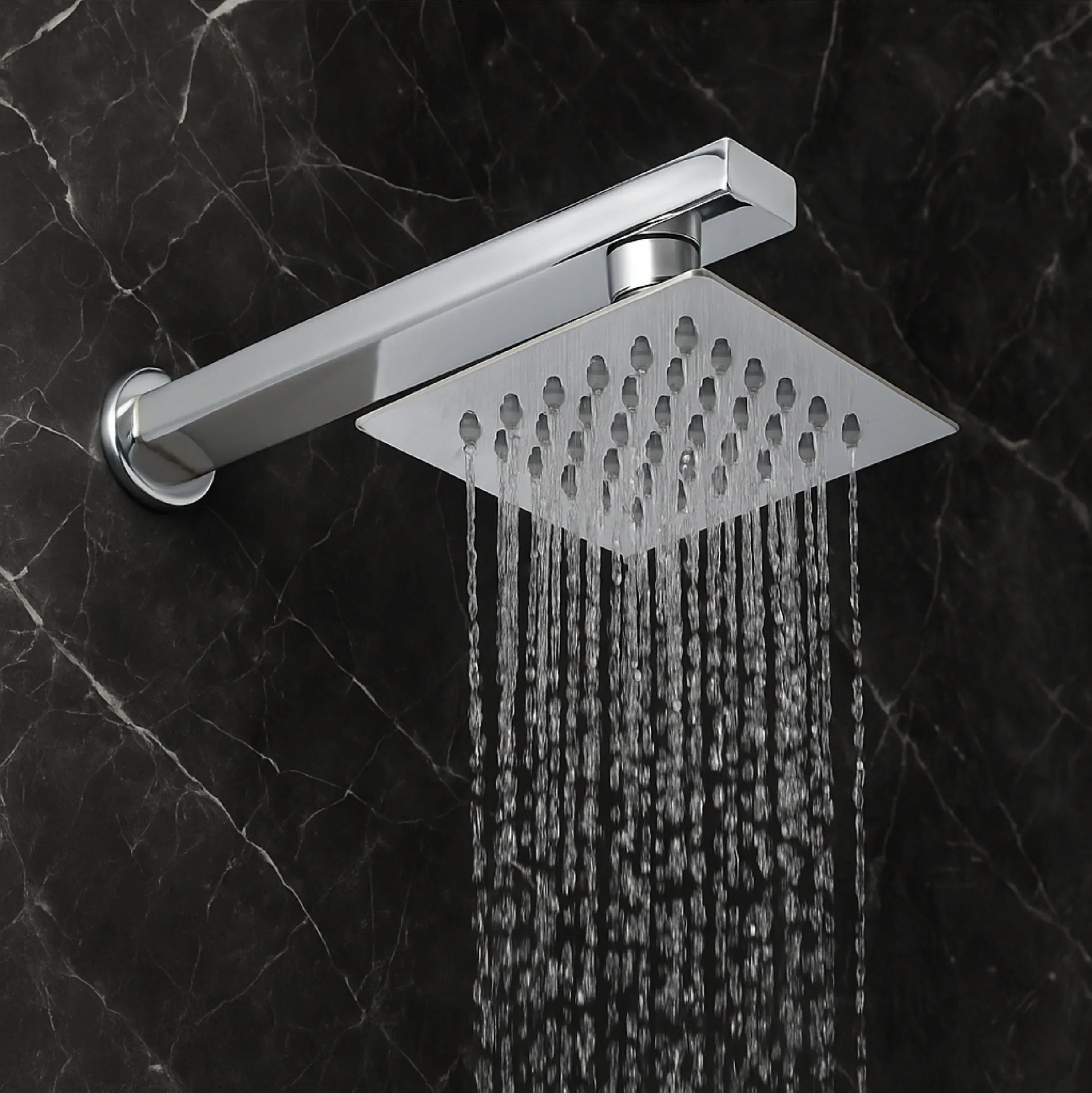 Ultra (4x4 Inches) 304- Grade Stainless Steel Chrome Finish Overhead Shower With Arm (9 Inch)