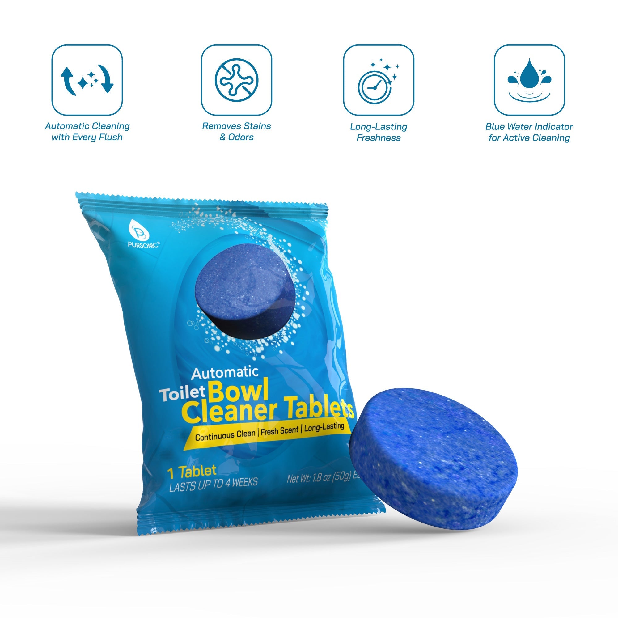 Pursonic Ultimate Home Cleaning Bundle – Rechargeable Scalable Scrubber Brush + Automatic Toilet Bowl Cleaner Tablets
