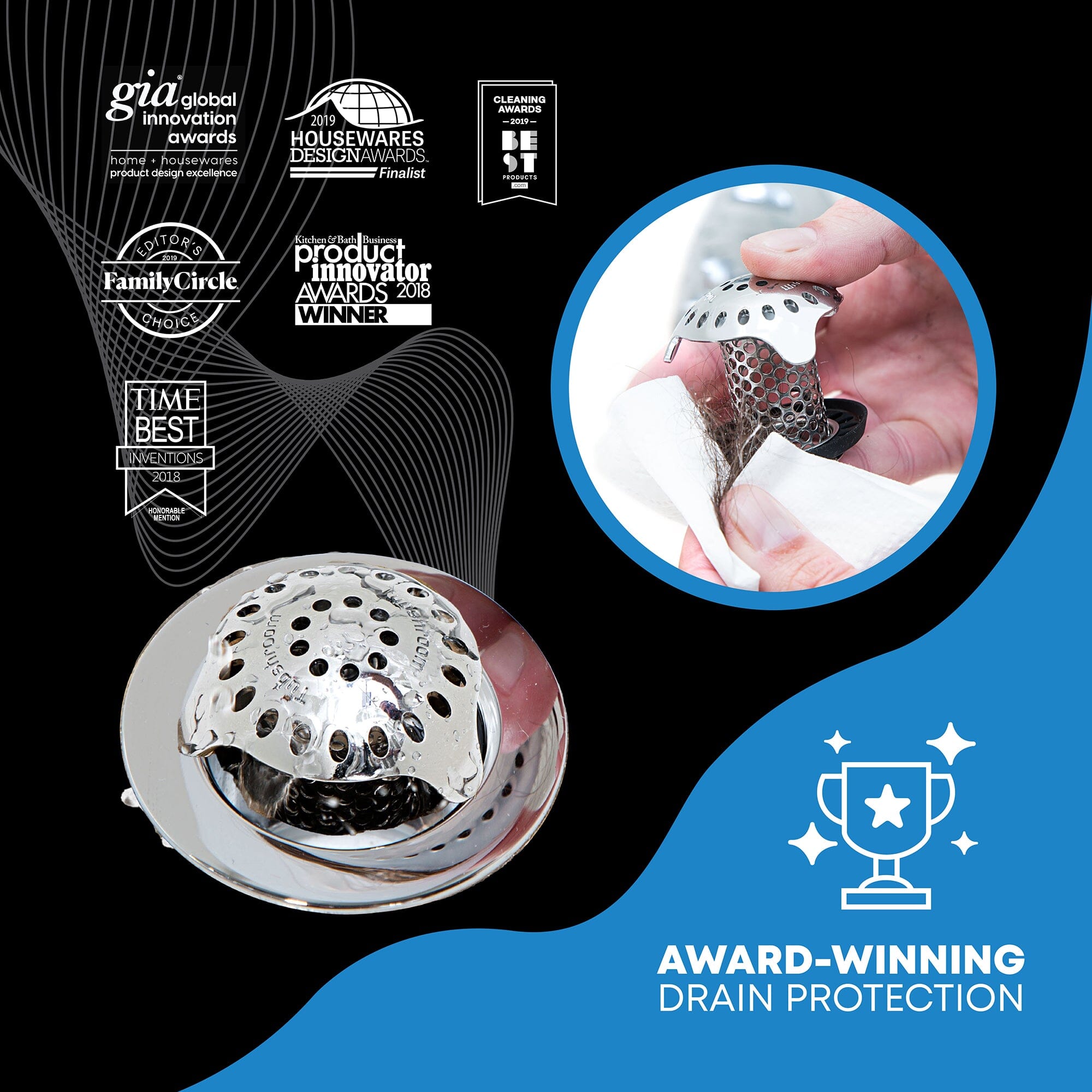 TubShroom Ultra (Stainless) Hair Catcher to Prevent Clogged Tub Drains